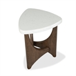 Bowery Hill Contemporary Honed Marble Shaped End Table in Turkish Coffee