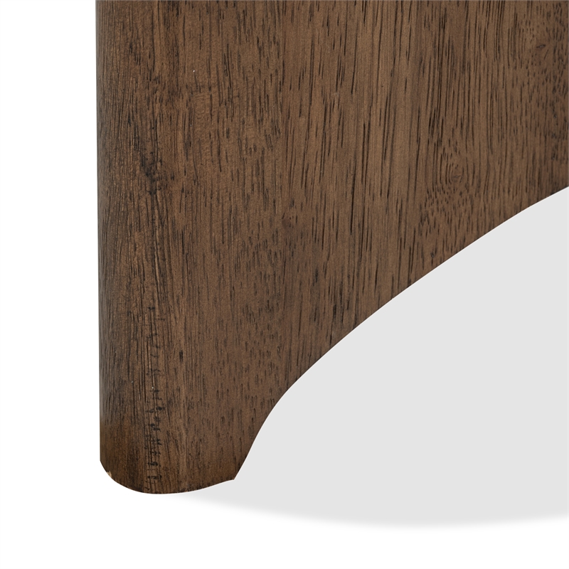 Bowery Hill Contemporary Honed Marble Shaped End Table in Turkish Coffee