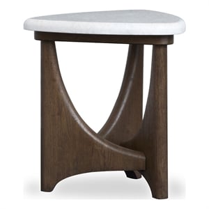 Bowery Hill Contemporary Honed Marble Shaped End Table in Turkish Coffee