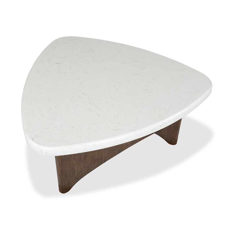 Bowery Hill Honed Marble Shaped Cocktail Table in Turkish Coffee
