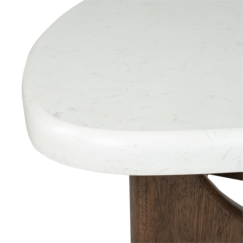 Bowery Hill Honed Marble Shaped Cocktail Table in Turkish Coffee