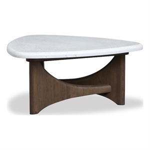 Bowery Hill Honed Marble Shaped Cocktail Table in Turkish Coffee