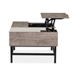 Bowery Hill Lift Top Cocktail Table With Glass and Drawer in Whitetail Brown