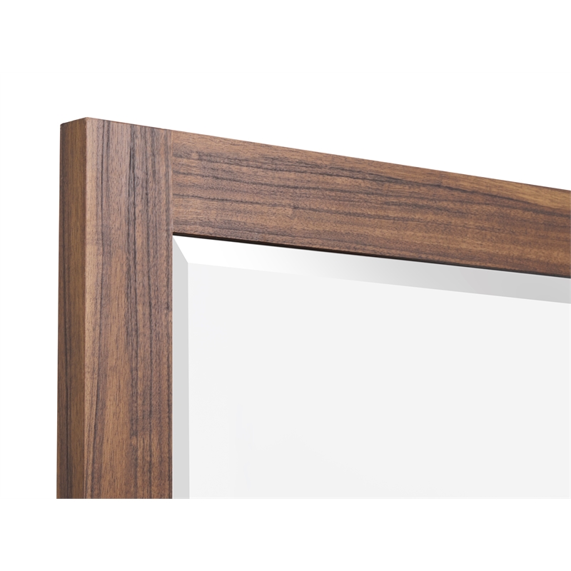 Bowery Hill Industrial 6-Drawer Dresser With Mirror in Tavern Brown