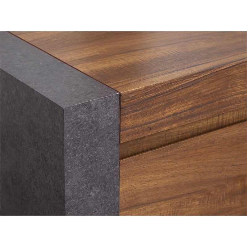 Bowery Hill Industrial 6-Drawer Bedroom Dresser in Tavern Brown