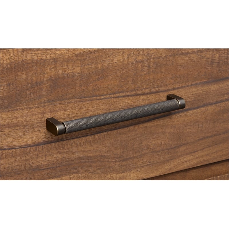 Bowery Hill Industrial 6-Drawer Bedroom Dresser in Tavern Brown