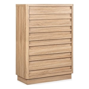 Bowery Hill Transitional 5-Drawer Chest in Provincial Brown Finish