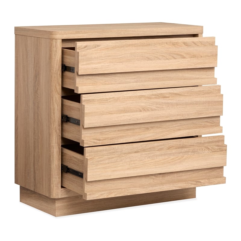 Bowery Hill Transitional 3-Drawer Single Dresser in Provincial Brown