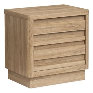 Bowery Hill Transitional 2-Drawer Nightstand in Provincial Brown