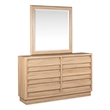 Bowery Hill Transitional 6-Drawer Dresser With Mirror in Provincial Brown