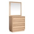 Bowery Hill 3-Drawer Single Dresser With Portrait Mirror in Provincial Brown