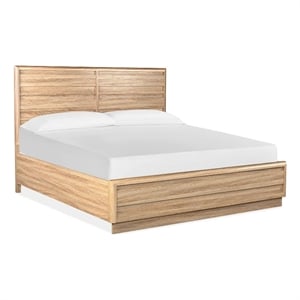 Bowery Hill Transitional King Panel Bed in Provincial Brown Finish