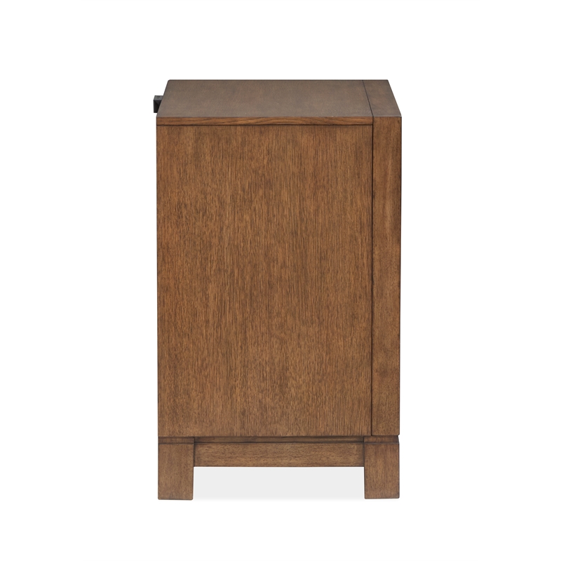 Bowery Hill Modern Rustic 2-Drawer Nightstand in Bourbon Brown