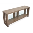 Bowery Hill Rustic Glass Shelf Console Sofa Table in Spiced Brown