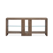 Bowery Hill Rustic Glass Shelf Console Sofa Table in Spiced Brown