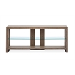 Bowery Hill Rustic Glass Shelf Console Sofa Table in Spiced Brown