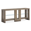 Bowery Hill Rustic Glass Shelf Console Sofa Table in Spiced Brown