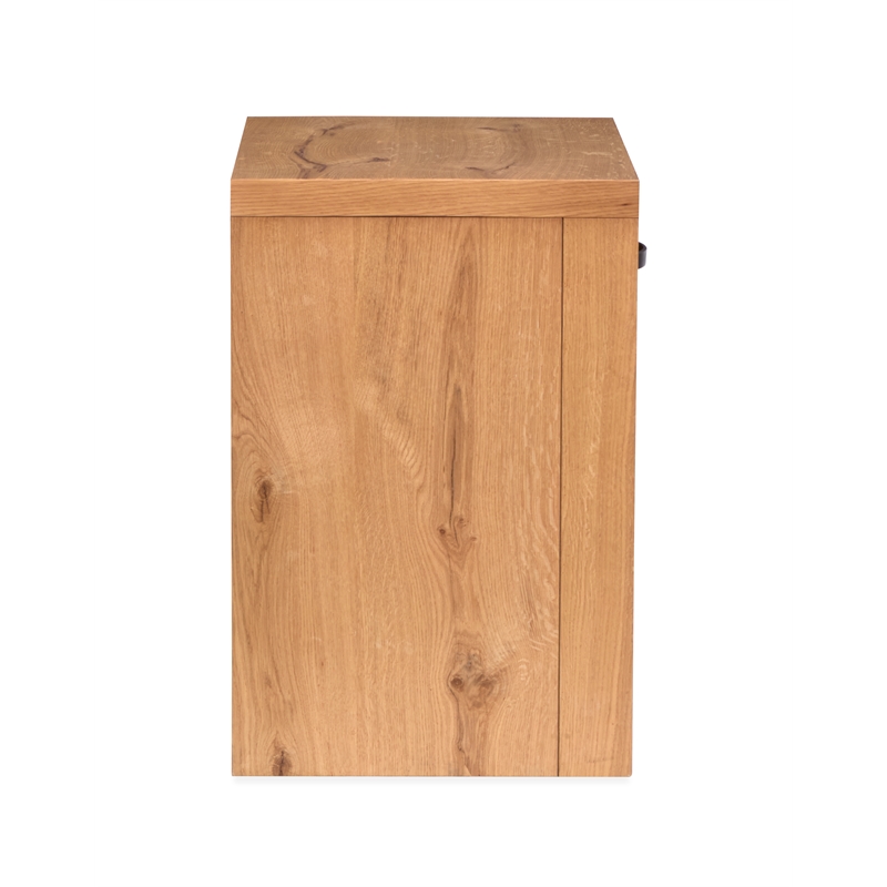 Bowery Hill Modern Rustic Open Nightstand With Drawer in Honey Wheat