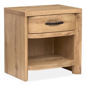 Bowery Hill Modern Rustic Open Nightstand With Drawer in Honey Wheat