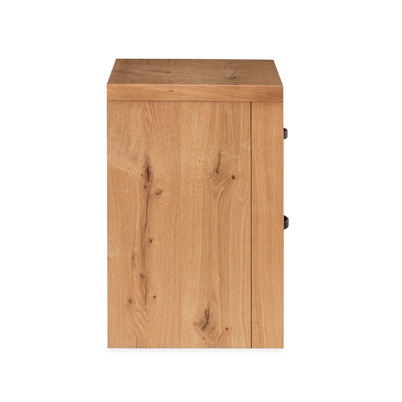 Bowery Hill Modern Rustic 2-Drawer Nightstand in Honey Wheat