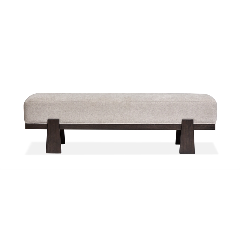 Bowery Hill Modern Mission Upholstered Dining Bench in Coffee Bean