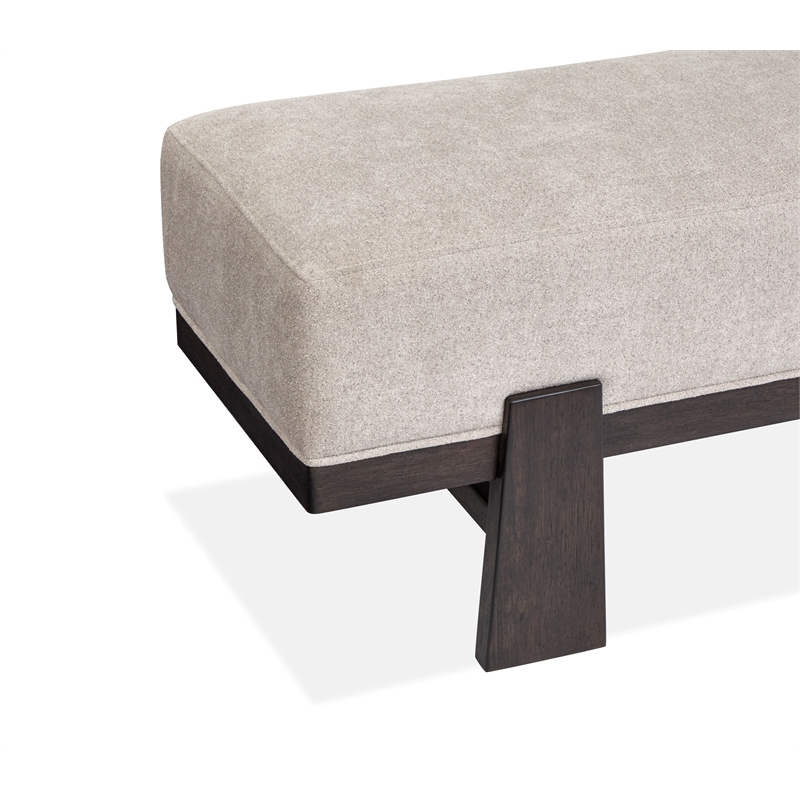 Bowery Hill Modern Mission Upholstered Dining Bench in Coffee Bean