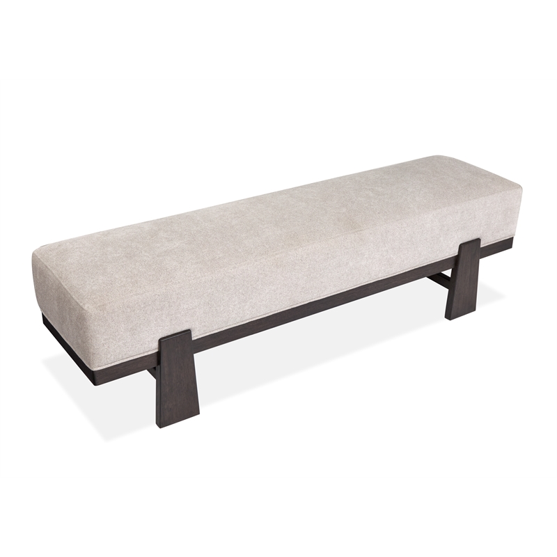 Bowery Hill Modern Mission Upholstered Dining Bench in Coffee Bean
