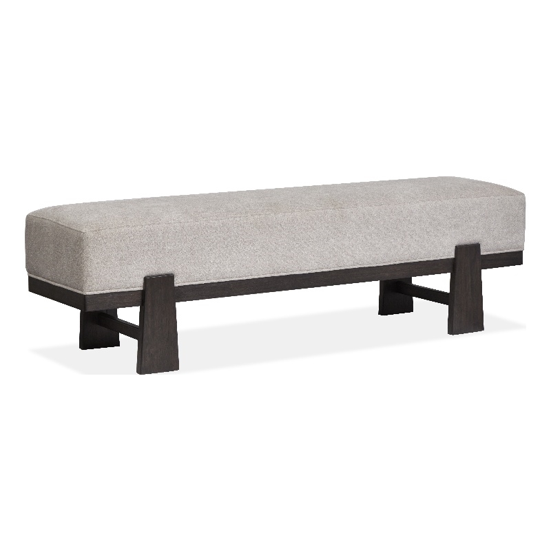 Bowery Hill Modern Mission Upholstered Dining Bench in Coffee Bean