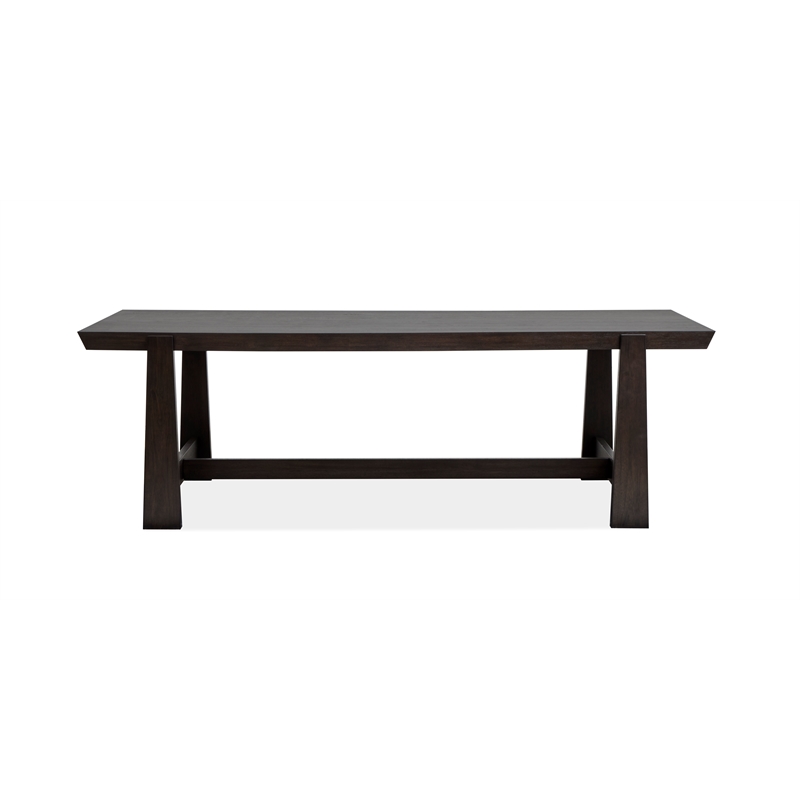 Bowery Hill Modern Mission Trestle Dining Table in Coffee Bean