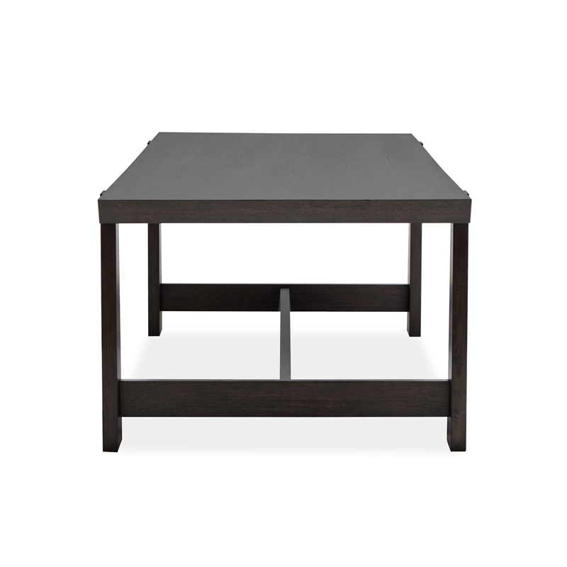 Bowery Hill Modern Mission Trestle Dining Table in Coffee Bean