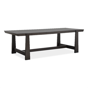 Bowery Hill Modern Mission Trestle Dining Table in Coffee Bean