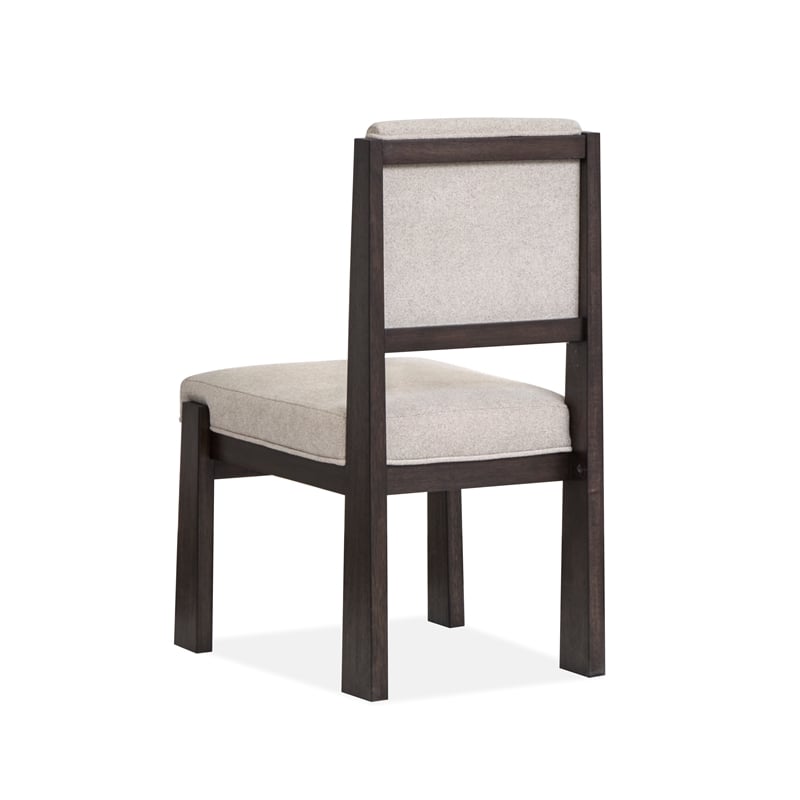 Bowery Hill Modern Mission Upholstered Side Chair Set of 2 in Coffee Bean