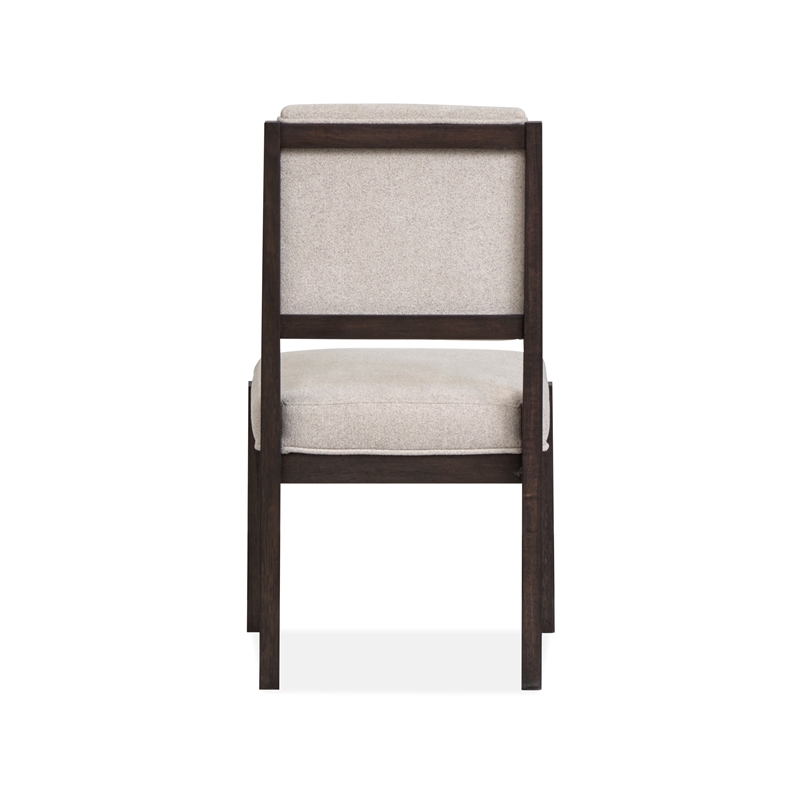 Bowery Hill Modern Mission Upholstered Side Chair Set of 2 in Coffee Bean