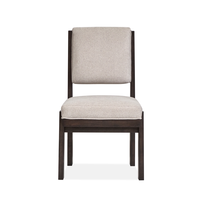 Bowery Hill Modern Mission Upholstered Side Chair Set of 2 in Coffee Bean
