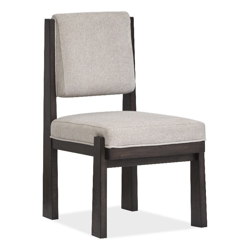 Bowery Hill Modern Mission Upholstered Side Chair Set of 2 in Coffee Bean