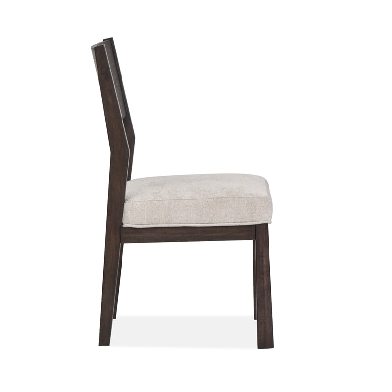 Bowery Hill Modern Mission Side Chair With Solid Back Set of 2 in Coffee Bean