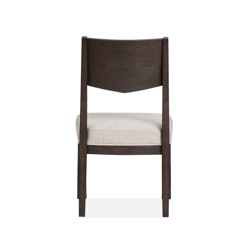 Bowery Hill Modern Mission Side Chair With Solid Back Set of 2 in Coffee Bean