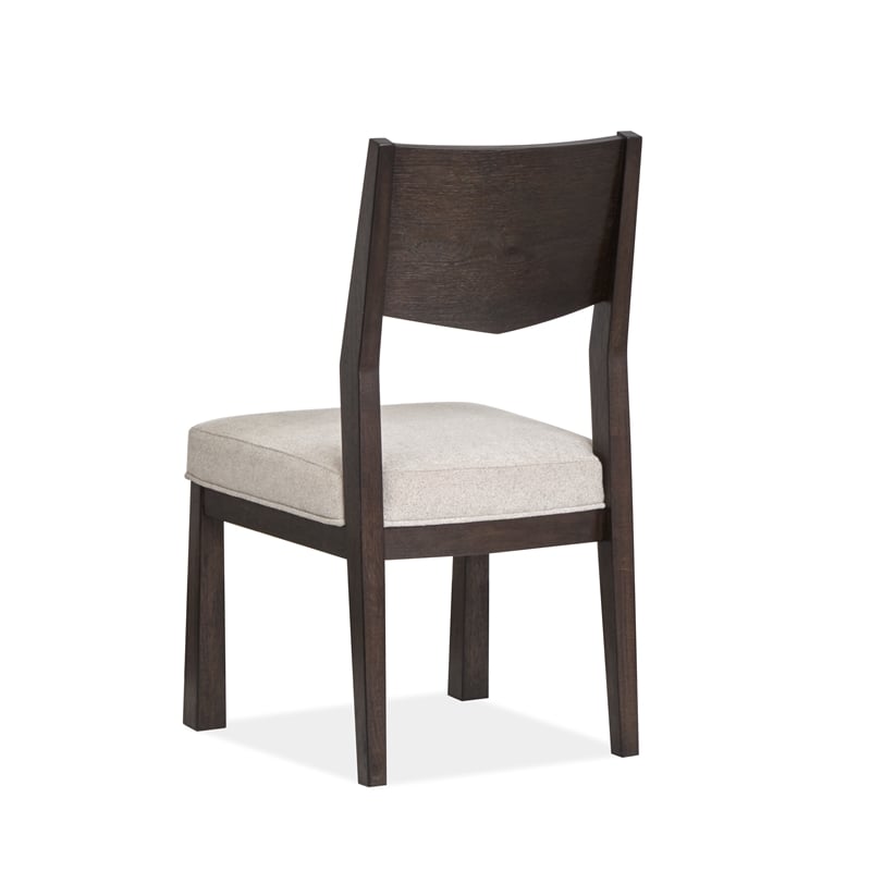 Bowery Hill Modern Mission Side Chair With Solid Back Set of 2 in Coffee Bean
