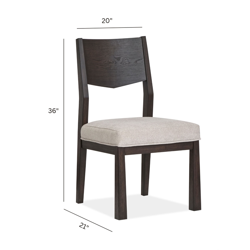Bowery Hill Modern Mission Side Chair With Solid Back Set of 2 in Coffee Bean