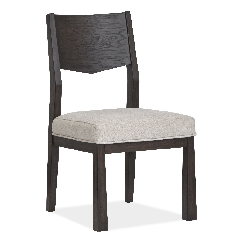 Bowery Hill Modern Mission Side Chair With Solid Back Set of 2 in Coffee Bean