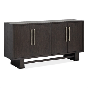 Bowery Hill Modern Mission Buffet With Wine Storage in Coffee Bean