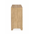 Bowery Hill Traditional Glass Door Buffet With Wine Storage in Honey Maple
