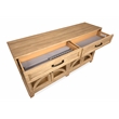 Bowery Hill Traditional Glass Door Buffet With Wine Storage in Honey Maple