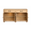 Bowery Hill Traditional Glass Door Buffet With Wine Storage in Honey Maple