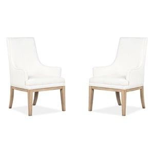 Bowery Hill Traditional Upholstered Host Chair Set of 2 in Honey Maple