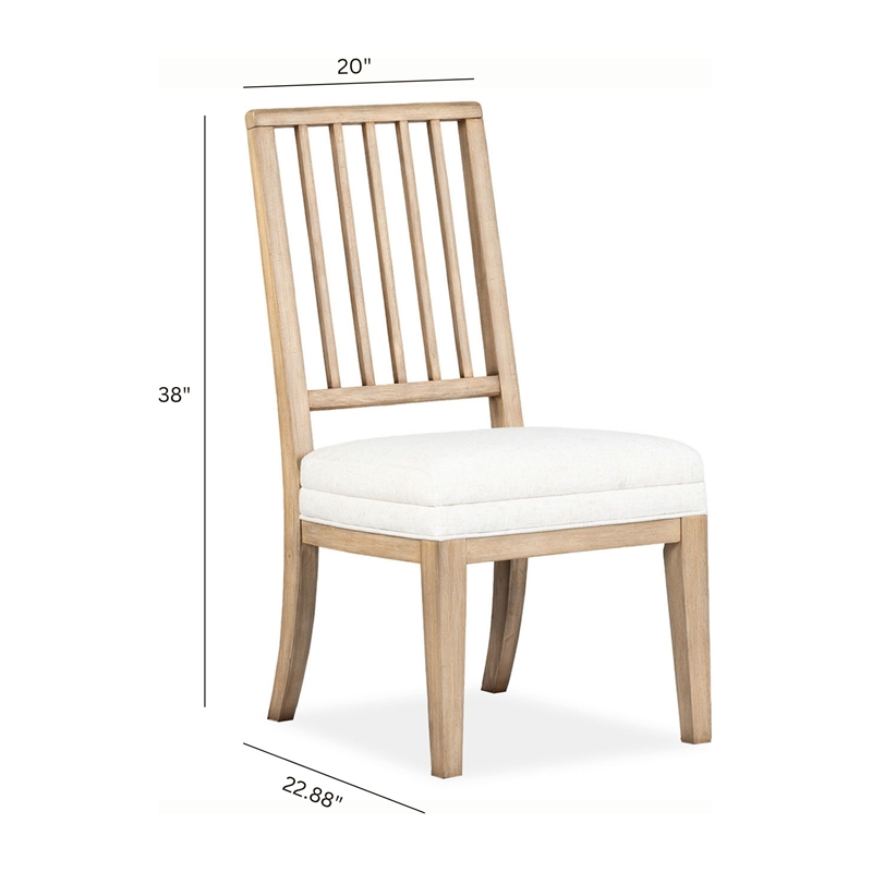 Bowery Hill Upholstered Side Chair With Slat Back Set of 2 in Honey Maple