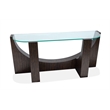 Bowery Hill Glass Insert Console Sofa Table in Rustic Tavern