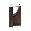 Bowery Hill Glass Insert Console Sofa Table in Rustic Tavern