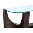 Bowery Hill Glass Insert Console Sofa Table in Rustic Tavern