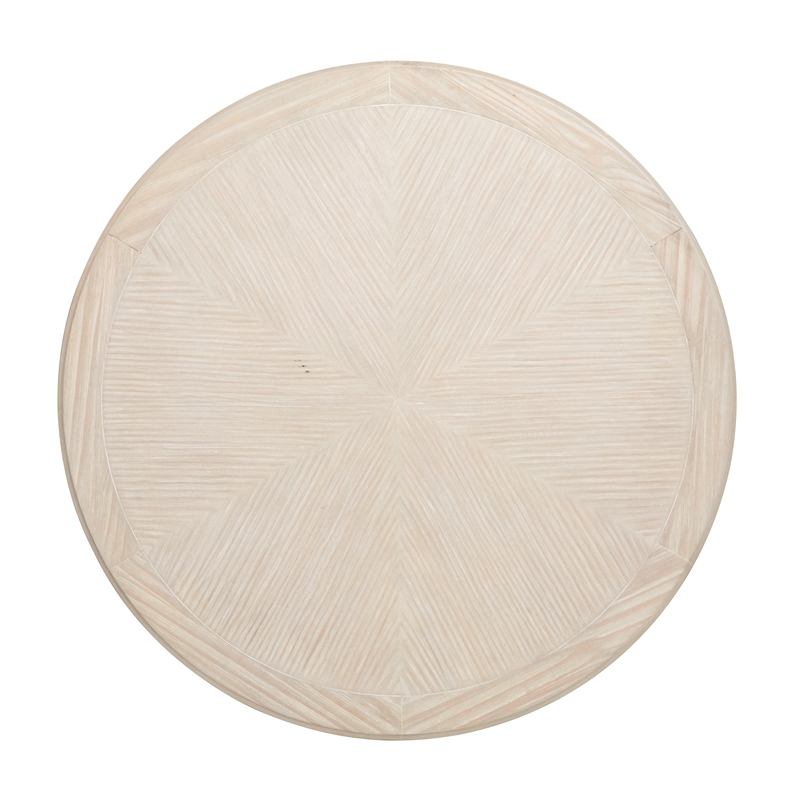 Bowery Hill Contemporary Casual Round Cocktail Table in Coconut Cream
